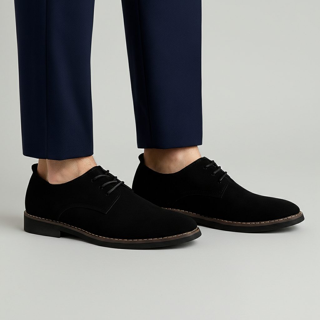 Lace-Up Suede Derby Shoes for Men - View 5