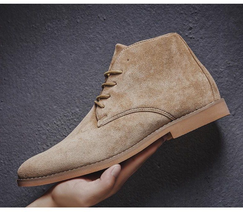 Lace-Up Suede Desert Boots for Men