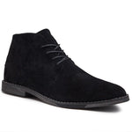 Lace-Up Suede Desert Boots for Men - Black