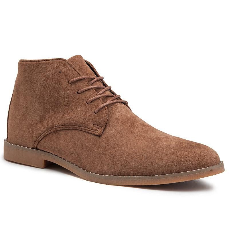Lace-Up Suede Desert Boots for Men - Brown
