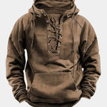 Lace-Up Hoodie Sweatshirt for Men
