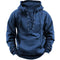 Lace-Up Hoodie Sweatshirt for Men - Blue