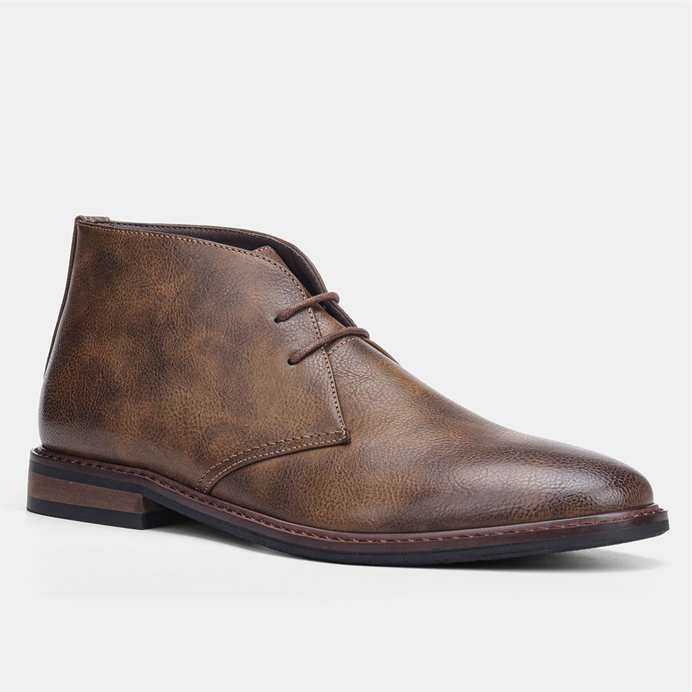 Lace-Up Leather Chukka Boots for Men