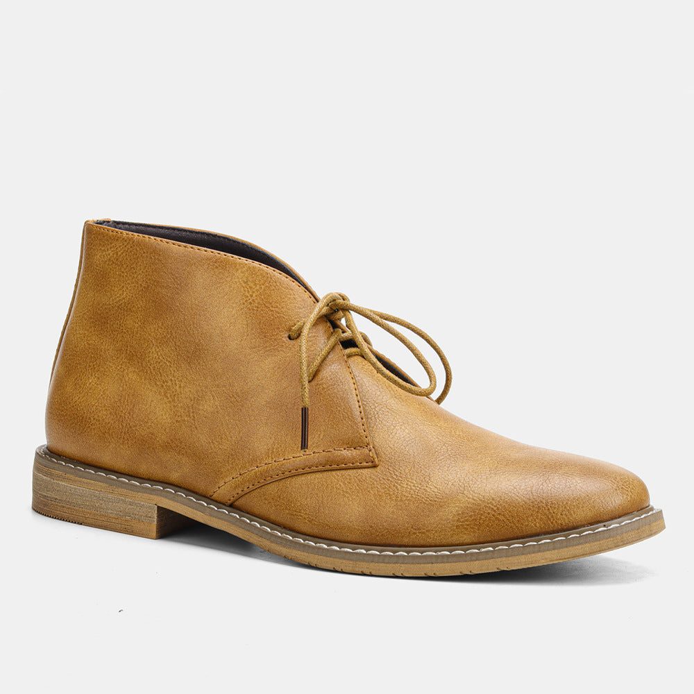 Lace-Up Leather Chukka Boots for Men - Brown