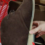 Lace-Up Leather Chukka Boots for Men - Brown Suede