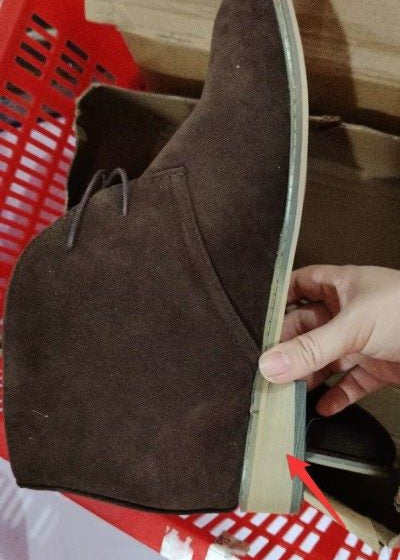 Lace-Up Leather Chukka Boots for Men - Brown Suede