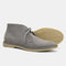 Lace-Up Leather Chukka Boots for Men - Grey Suede