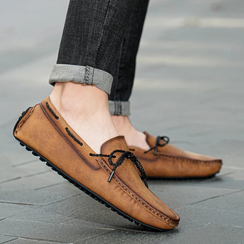 Lace-Up Leather Loafers for Men - View 4