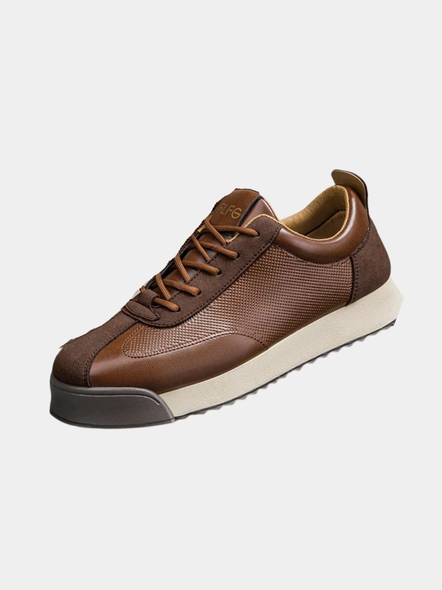 Lace-Up Leather Platform Sneakers for Men