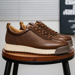 Lace-Up Leather Platform Sneakers for Men - View 4