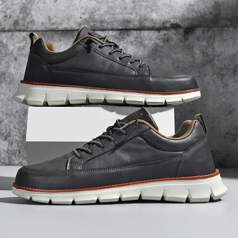 Lace-Up Leather Sneakers for Men - View 8