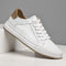 Lace-Up Leather White Sole Sneakers for Men - White