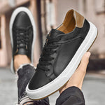 Lace-Up Leather White Sole Sneakers for Men - View 8
