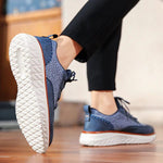 Lace-Up Mesh Leather Sneakers for Men - View 11