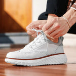 Lace-Up Mesh Leather Sneakers for Men - View 12