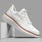 Lace-Up Mesh Leather Sneakers for Men - White