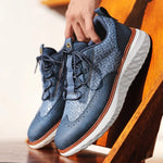 Lace-Up Mesh Leather Sneakers for Men - View 4