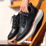 Lace-Up Mesh Leather Sneakers for Men - View 5