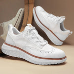 Lace-Up Mesh Leather Sneakers for Men - View 7