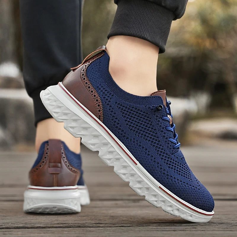 Lace-Up Mesh Performance Sneakers for Men - View 5