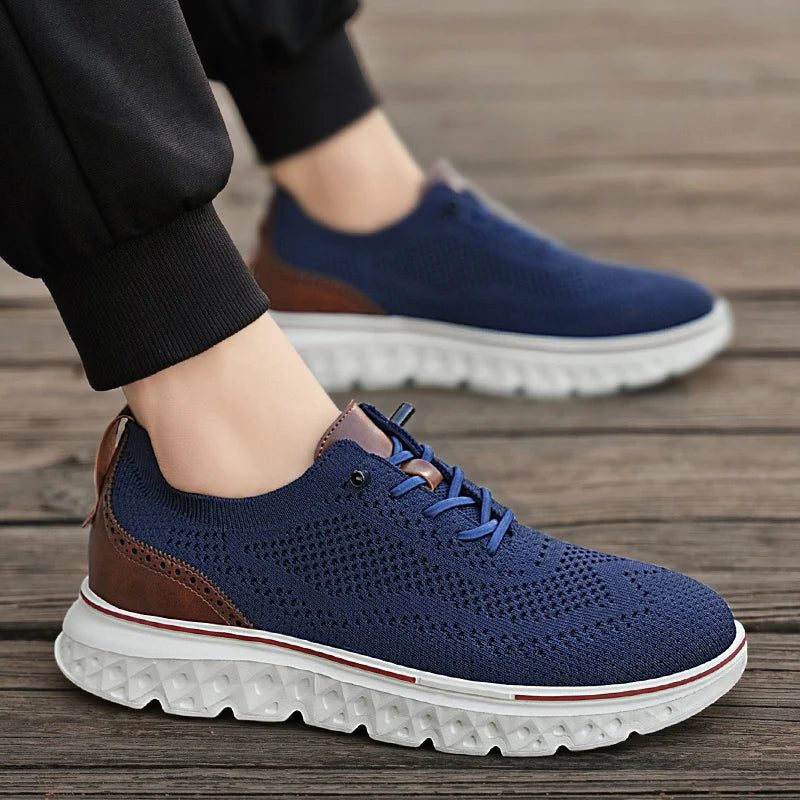 Lace-Up Mesh Performance Sneakers for Men - View 6