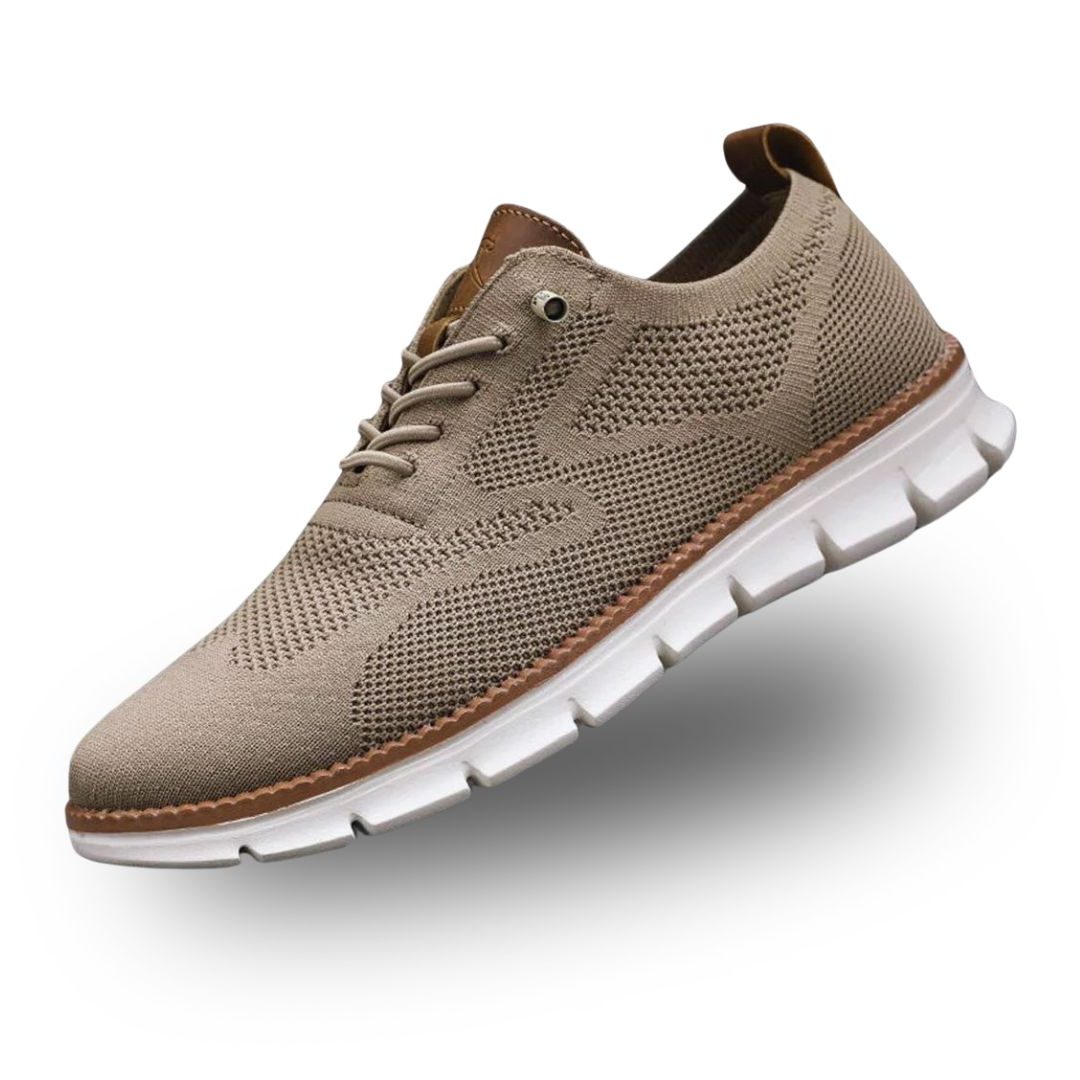 Lace-Up Mesh Walking Shoes for Men - Brown