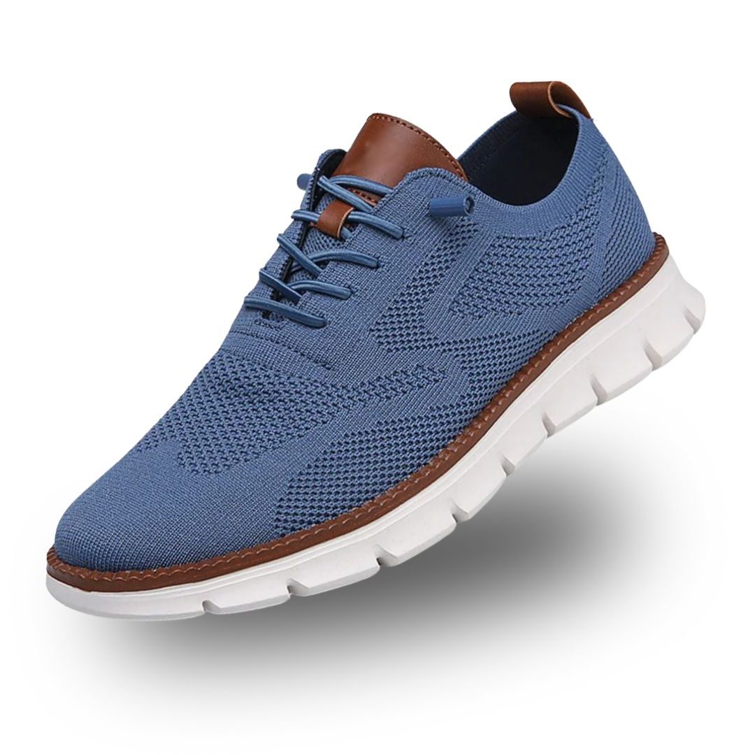 Lace-Up Mesh Walking Shoes for Men - Blue