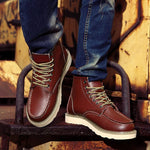 Lace-Up Moc Toe Work Boots for Men - View 6
