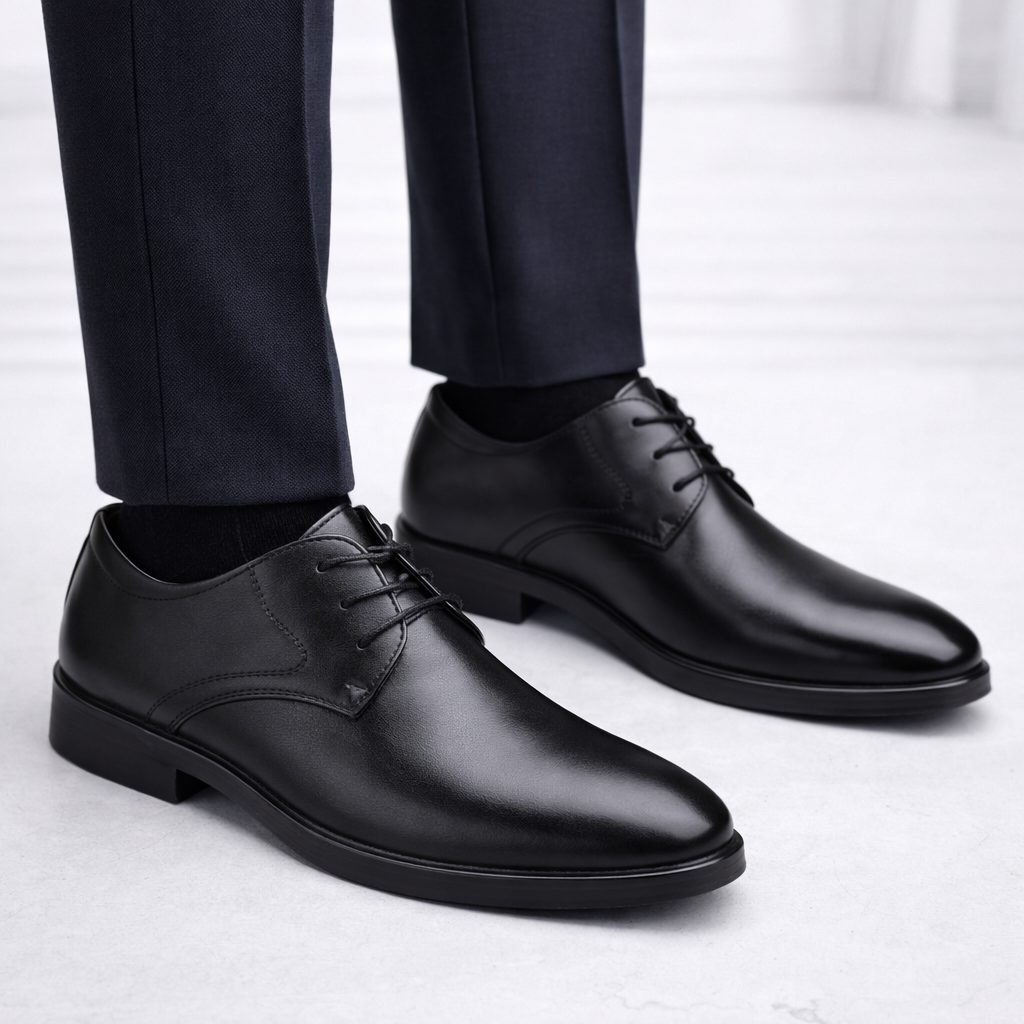 Lace-Up Oxford Derby Shoes for Men - Black