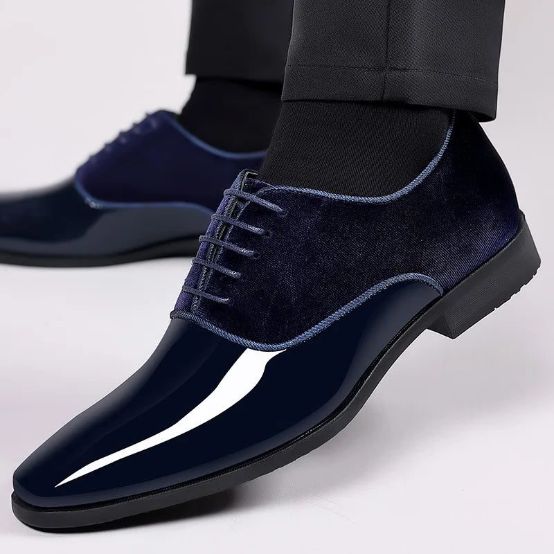 Lace-Up Oxford Dress Shoes for Men - Royal Blue