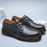 Lace-Up Platform Derby Shoes for Men - Blue