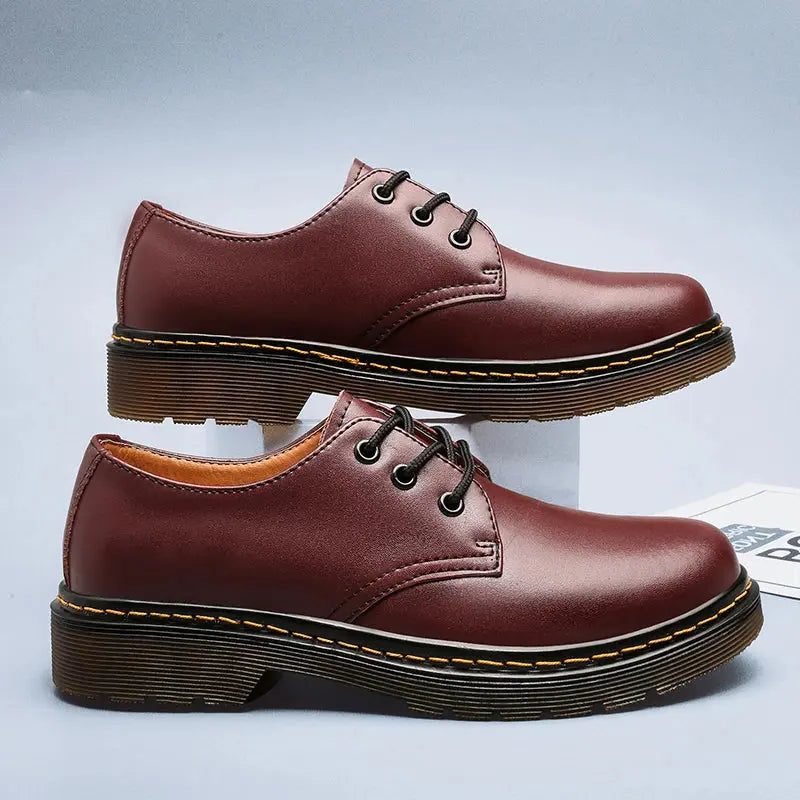 Lace-Up Platform Derby Shoes for Men - Brown