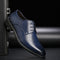 Lace-Up Pointed Toe Derby Shoes for Men - Blue