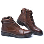 Lace-Up Side Zip Work Boots for Men - View 3