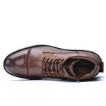 Lace-Up Side Zip Work Boots for Men - View 4