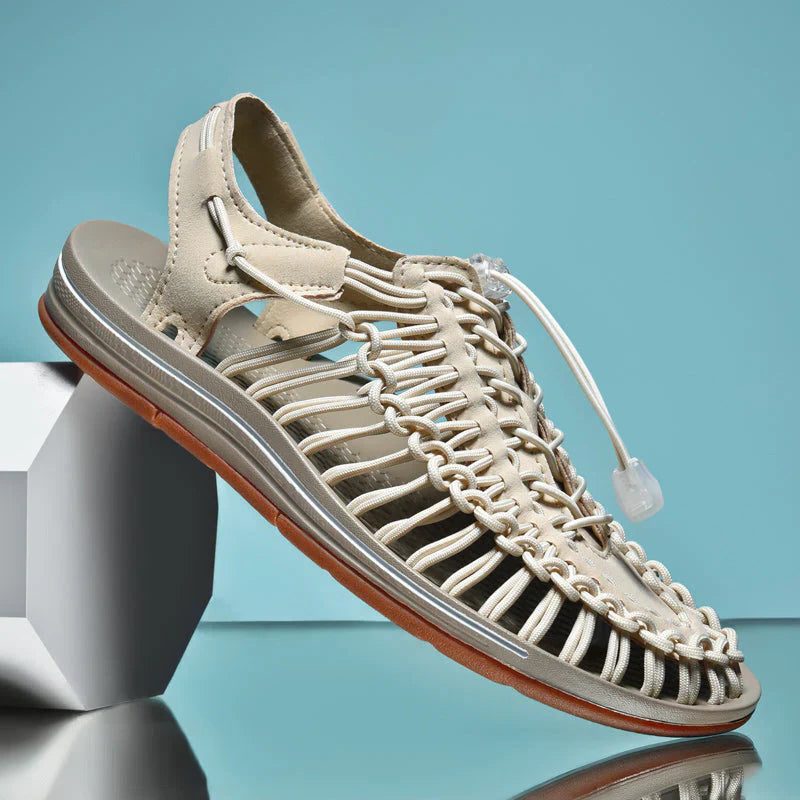 Lace-Up Woven Closed Toe Sandals for Men