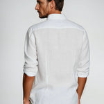 Lapel Collar Linen Long Sleeve Shirt for Men - View 2