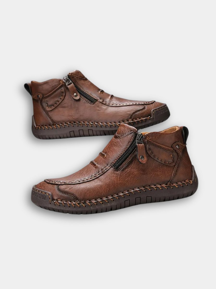Leather Lace-Up Ankle Boots for Men