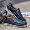 Leather Slip-On Loafer for Men - Navy