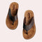 Leather Toe Post Flip Flop Sandals for Men - Brown