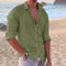 Linen Blend Button-Down Shirt for Men - Green