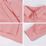 Linen Blend Button-Down Shirt for Men - View 5