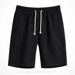 Linen Blend Drawstring Shorts Relaxed Fit for Men - Black