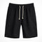 Linen Blend Drawstring Shorts Relaxed Fit for Men - Black