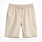 Linen Blend Drawstring Shorts Relaxed Fit for Men - Beige
