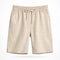 Linen Blend Drawstring Shorts Relaxed Fit for Men - Beige