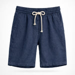 Linen Blend Drawstring Shorts Relaxed Fit for Men - Blue