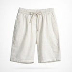 Linen Blend Drawstring Shorts Relaxed Fit for Men - White