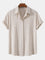 Linen Blend Relaxed Button-Down Shirt for Men - Beige