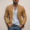 Linen Button-Down Blazer for Men - Khaki